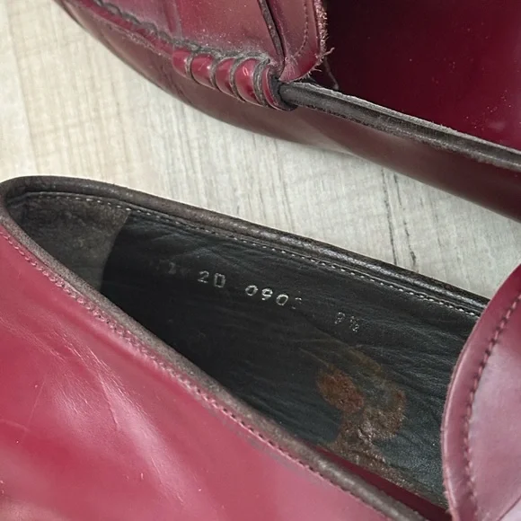 Prada Men's Burgundy Leather Oxfords 9.5 - Picture 6 of 8